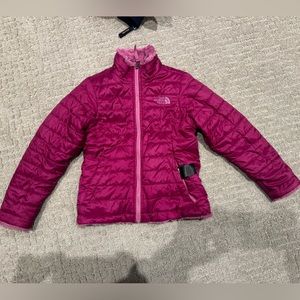 North face girls mossbud reversible coat, xs 6